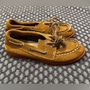 Sperry Top Sider Original Suede Preppy Boat Shoe Loafer Camel 10.5 Boys Heritage